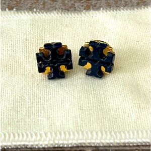 Tory Burch Stud Navy Blue Earrings